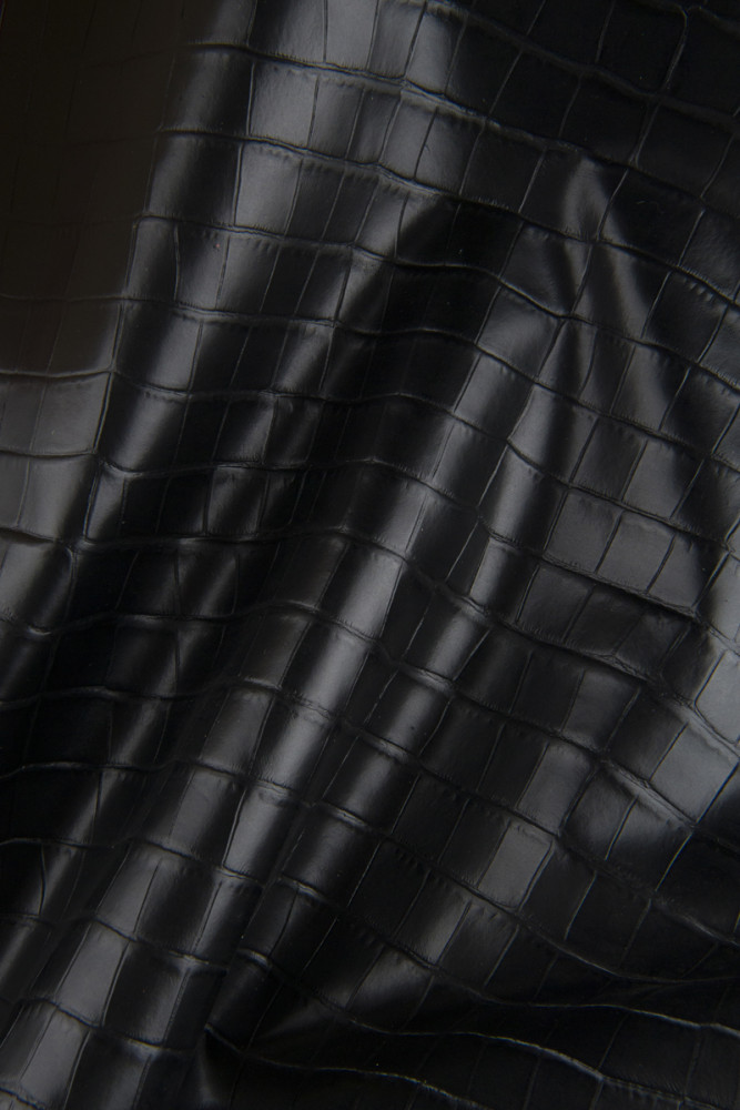 GREY crocodile printed leather hide,...