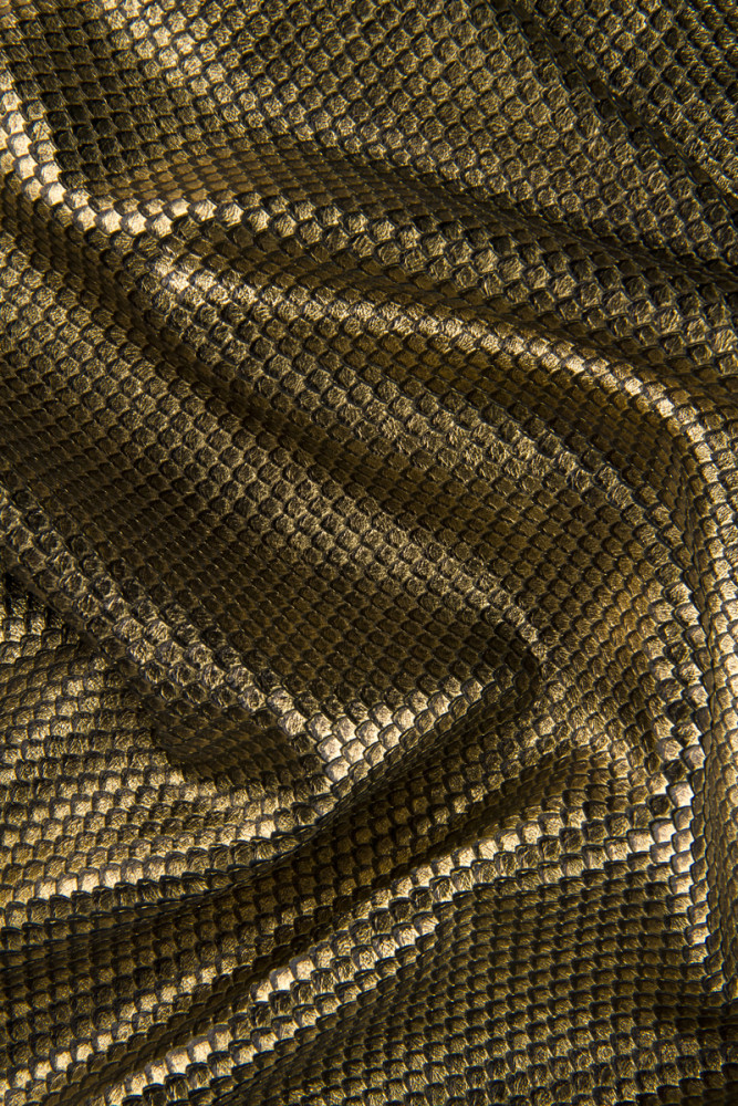 Gold SNAKE printed leather hide,...