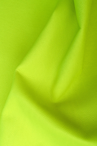NEON yellow embossed leather hide, saffiano like printed cowhide, fluo yellow calfskin 1.3 - 1.6 mm