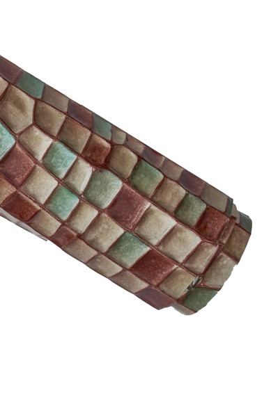 Multicolor CROCODILE embossed leather hide, croc printed glossy cowhide, medium softness calfskin 0.9 - 1.1 mm