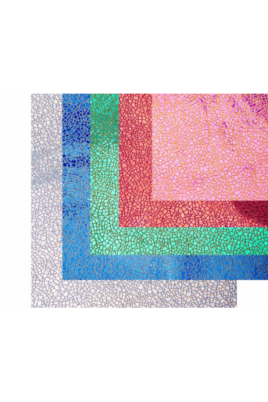 Pelle IRIDESCENTE stampa crackle, capra laminata crack, pellame metallizzato luminoso