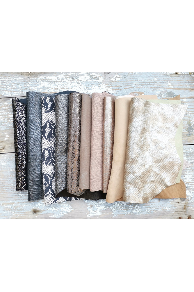 10 Selected leather scraps,...