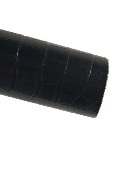 Pellame stampato coccodrillo BLU, vitello lucido motivo cocco, pelle lucida morbida 0.9 - 1.1 mm