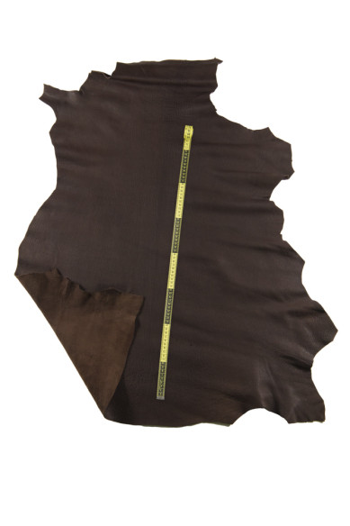 Brown SPORTY leather skin, soft SILKY lambskin, semi glossy sheepskin 0.8 - 2.0 mm