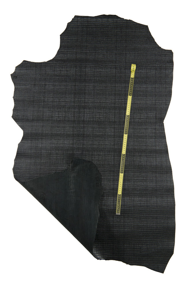 Black CROCODILE printed leather skin,...