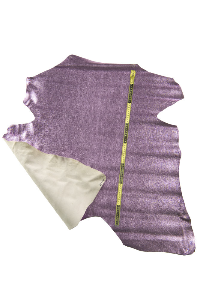 Vera pelle LAMINATA malva lilla,...