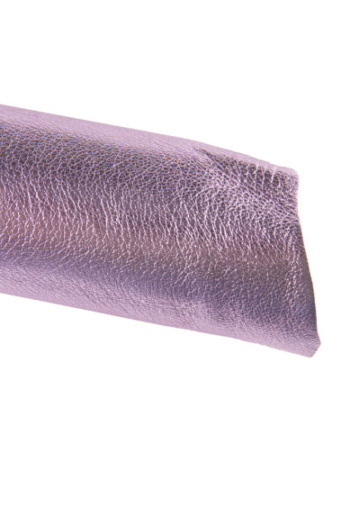 Genuine mauve LILAC laminated leather, soft metallic goatskin hide with grain texture, ideal for artisan craft projects