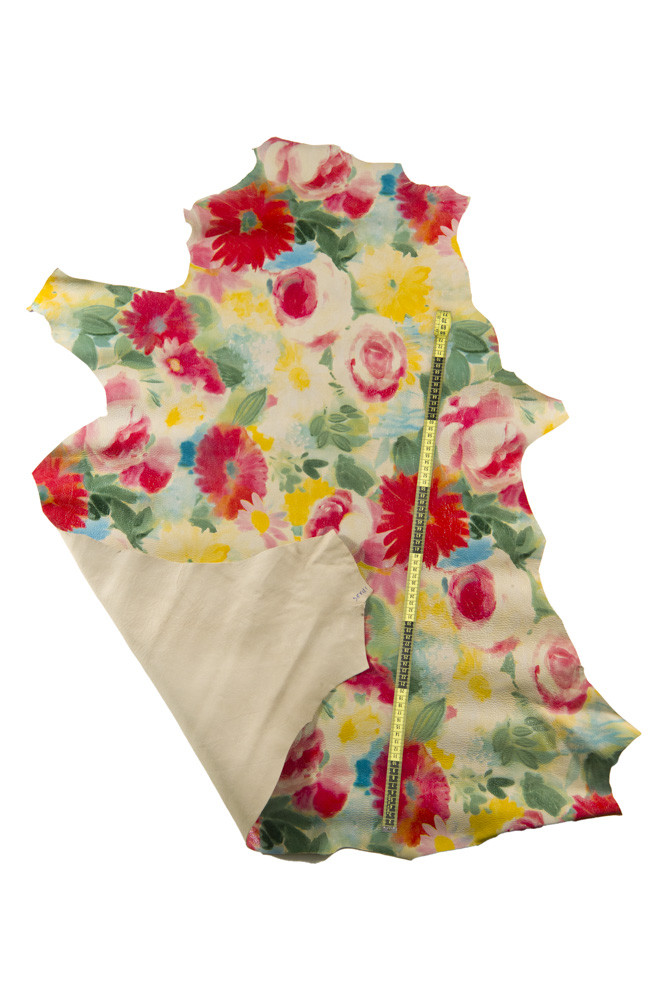 Pelle a FIORI multicolor, capra...
