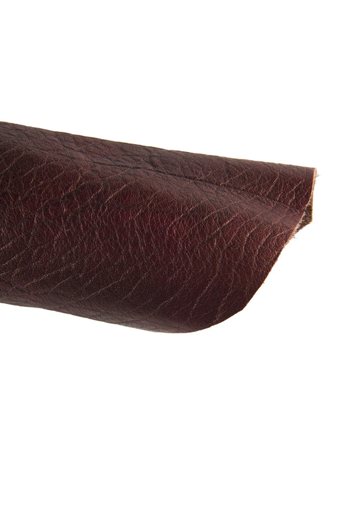 Burgundy AGED leather skin, sponged...