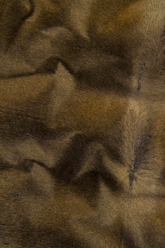 Brown VINTAGE hair on leather hide,...