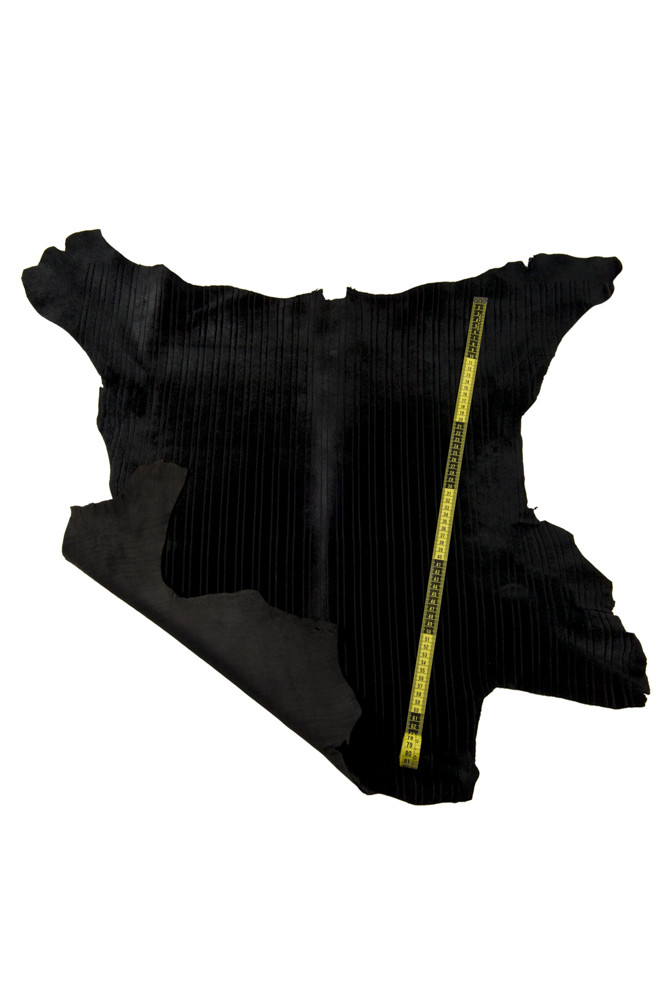 Black STRIPED hair on leather hide,...