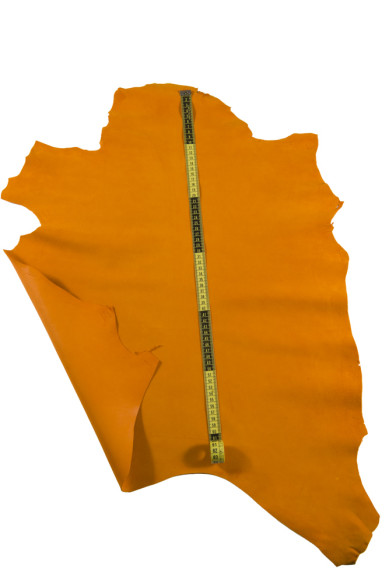 Bright orange SUEDE goatskin, soft solid color skin, perfect for crafting creations