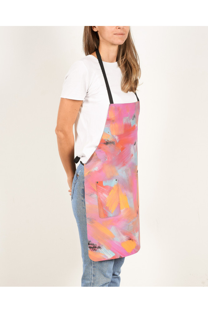 APRON leather Hand-Painted - Elegant,...