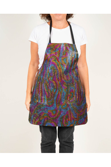 Unisex APRON in Hand-Painted Leather - CROC, REPTILE Embossed leather hides -  Elegant, Unisex and Versatile, Perfect for Origin
