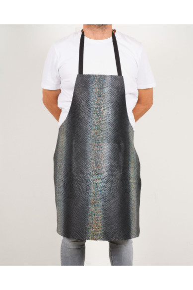 Unisex APRON in Hand-Painted Leather - CROC, REPTILE Embossed leather hides -  Elegant, Unisex and Versatile, Perfect for Origin