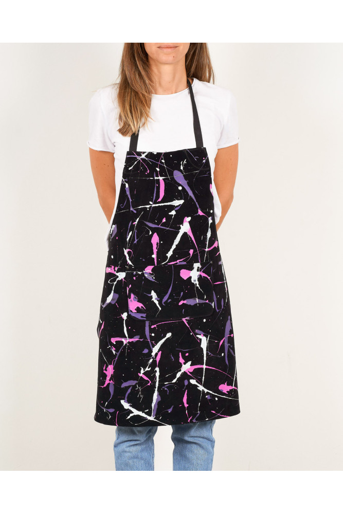 Unisex APRON in Hand-Painted Leather...