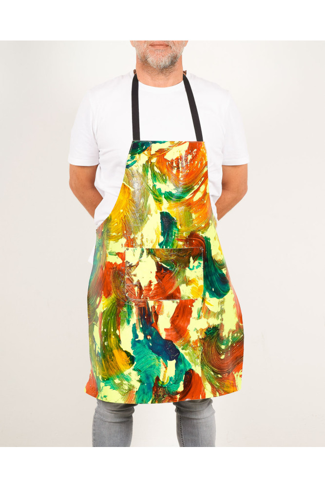 Unisex APRON in Hand-Painted Leather...