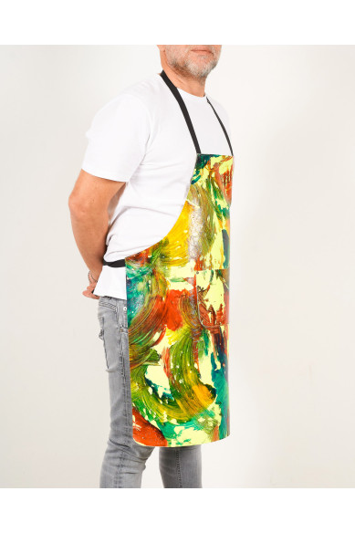 Unisex APRON in Hand-Painted Leather - Elegant, Unisex and Versatile, Perfect for Original Gifts