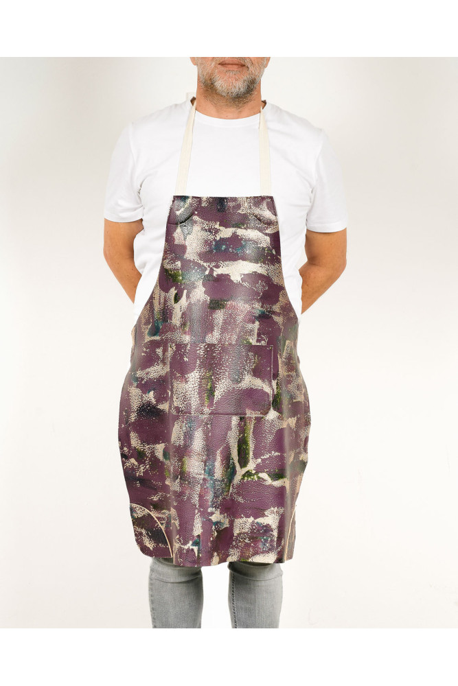 Unisex APRON in Hand-Painted Leather...
