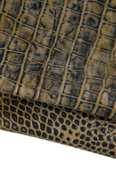 Lotto di 5 pelli di lusso LAMINATE e stampate, pellami italiani colorati stampe animalier e non perfetti per il fai da te