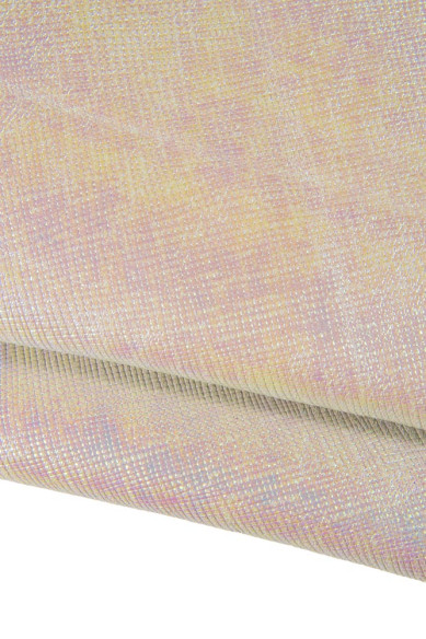 Lotto di 5 pelli di lusso LAMINATE e stampate, pellami italiani colorati stampe animalier e non perfetti per il fai da te