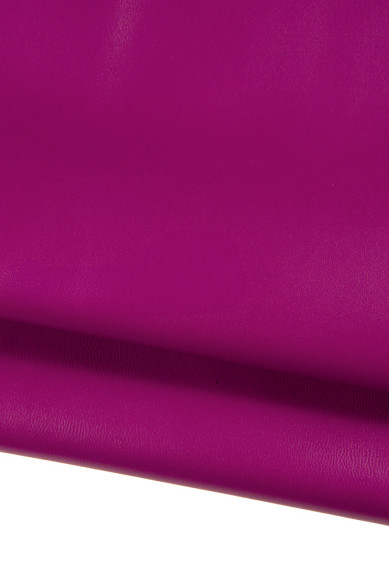 Set of 2 PINK and plum purple leather skins, metallic WRINKLED goatskin and soft smooth lambskin nappa