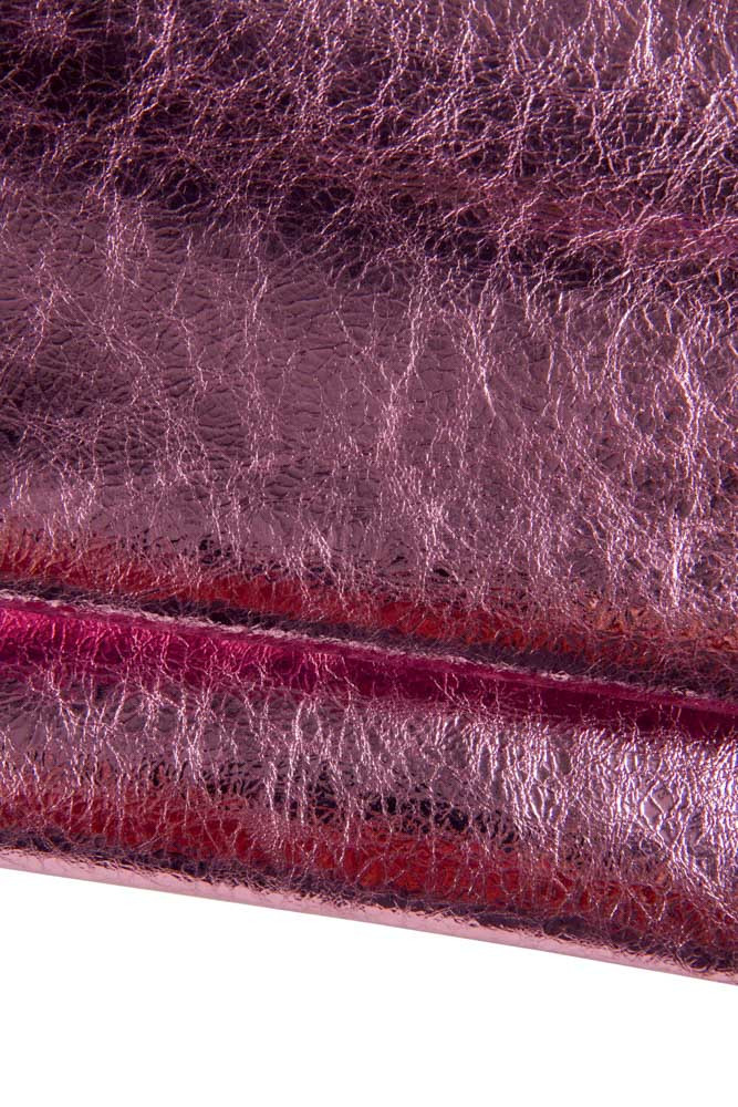 Set of 2 PINK and plum purple leather...