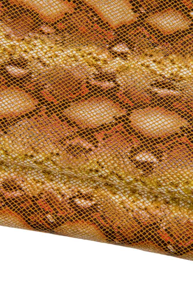 Lotto di 3 pelli tono ARANCIO cuoio,...