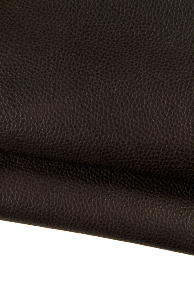 Mix of 4 BROWN leather hides, assortment of 2 sporty wrinkled goatskins, 1 pebble grain printed cowhide, 1 python textured skin