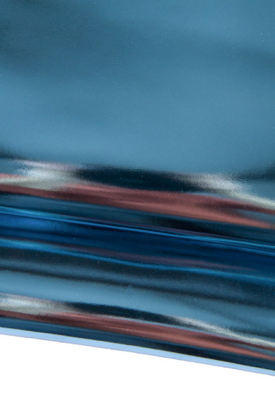 Light blue LEATHER skins, 2 skyblue matching hides, top quality set of MIRROR metallic and smooth sheepskin as per picture