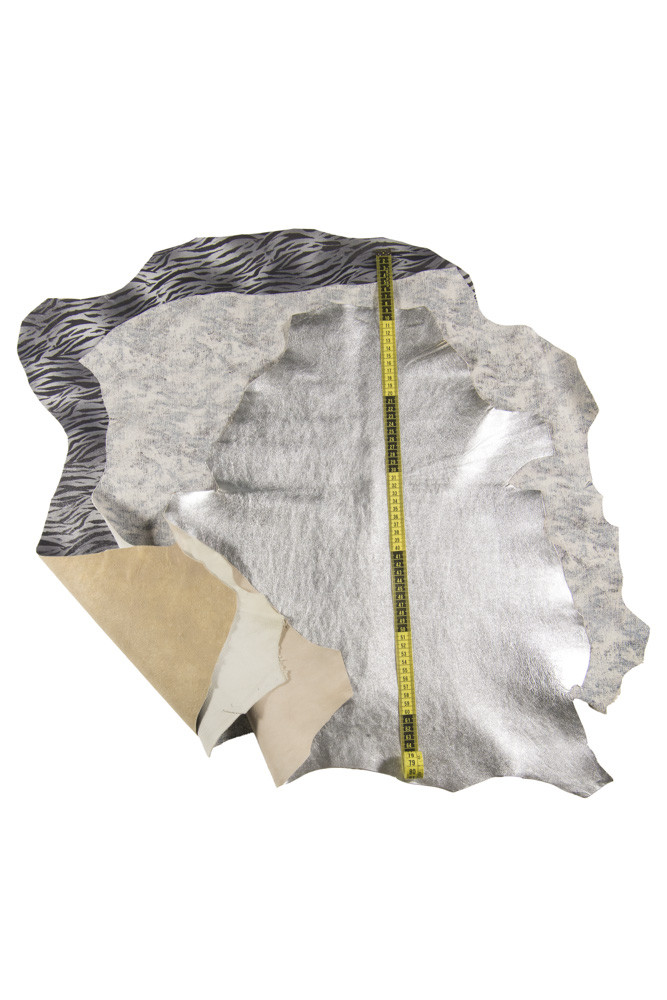 Boundle of 3 grey SILVER leather...