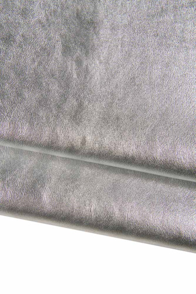 Boundle of 3 grey SILVER leather skins, luxurious metallic printed matching skins as per picture, for elegant projects