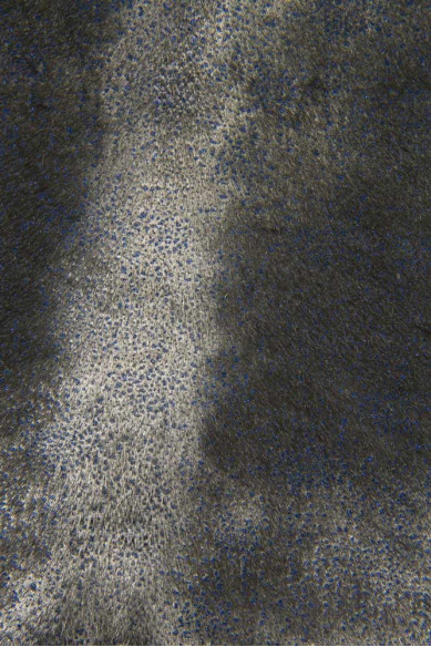 METALLIC hair on leather hide, blue GLITTER print on steelmetal pony calfskin, luxurious hairy cowhide for crafting