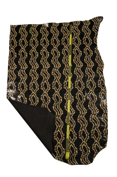 Pelle stampa PITONE lucida, pellame disegno rettile nero marrone beige, vitello motivo serpente morbidezza media