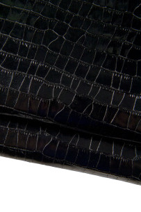 Black CROCODILE embossed...