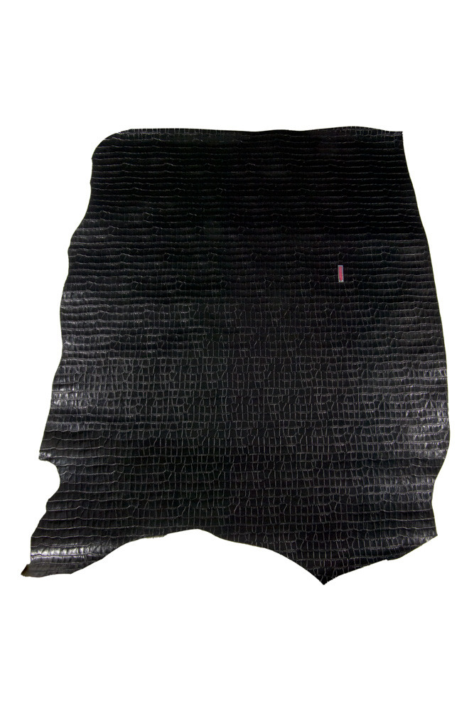 Pellame stampa COCCODRILLO nero,...