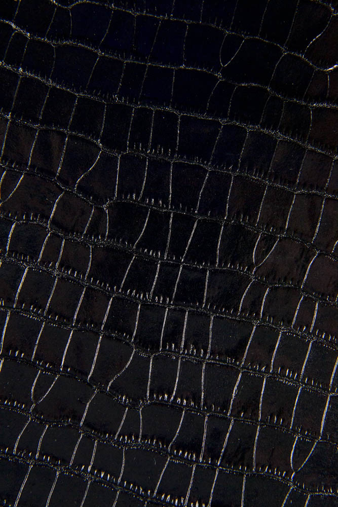 Pellame stampa COCCODRILLO nero,...