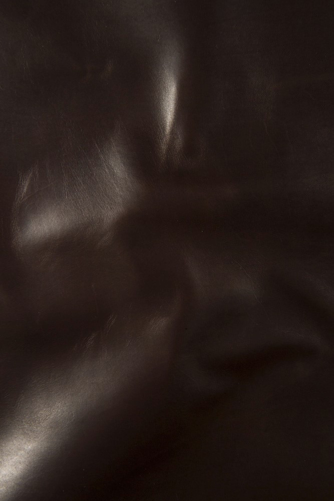 Dark brown VEGETABLE tan leather...