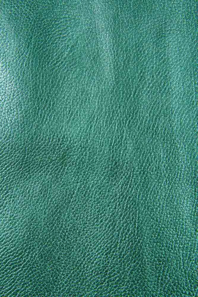 Pelle LAMINATA turchese con grana,...