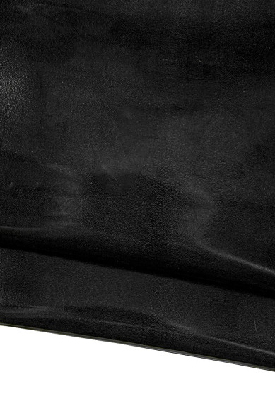 Black GLOSSY leather hide, elegant smooth goatskin, small size kid skin 0.5 - 0.7 mm for crafters and hobbyists