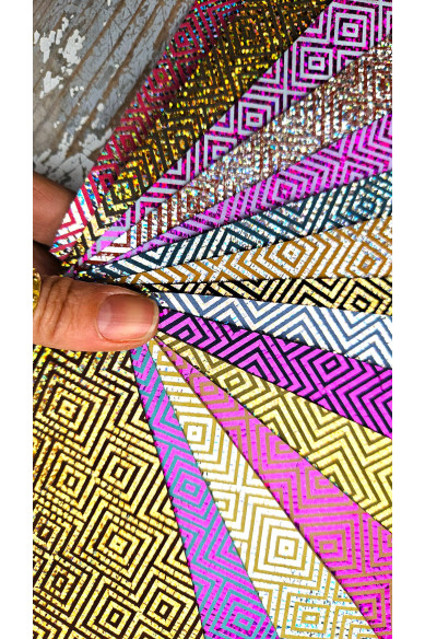 15 Leather scraps, multicolor GLITTER sparkles tones, random selection , 15 remnants selected from the colors of the photos