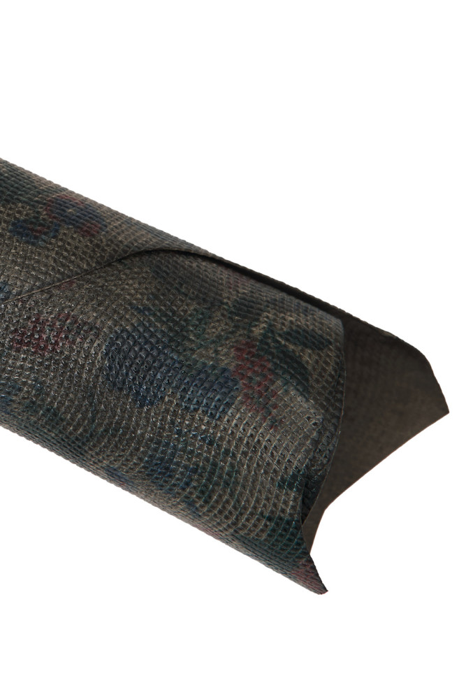 Pelle stampa FLOREALE marrone,...