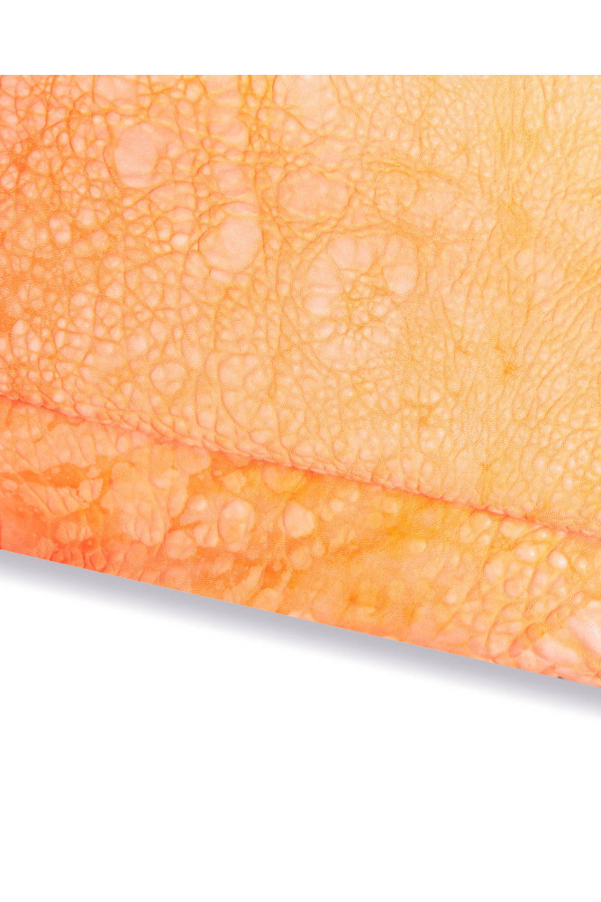 Orange VINTAGE leather skin, big...