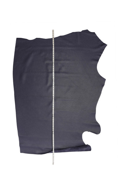 Pelle blu con GRANA piccola, vitello stampato blu reale, pellame semi lucido morbido, 1.4 - 1.6 mm