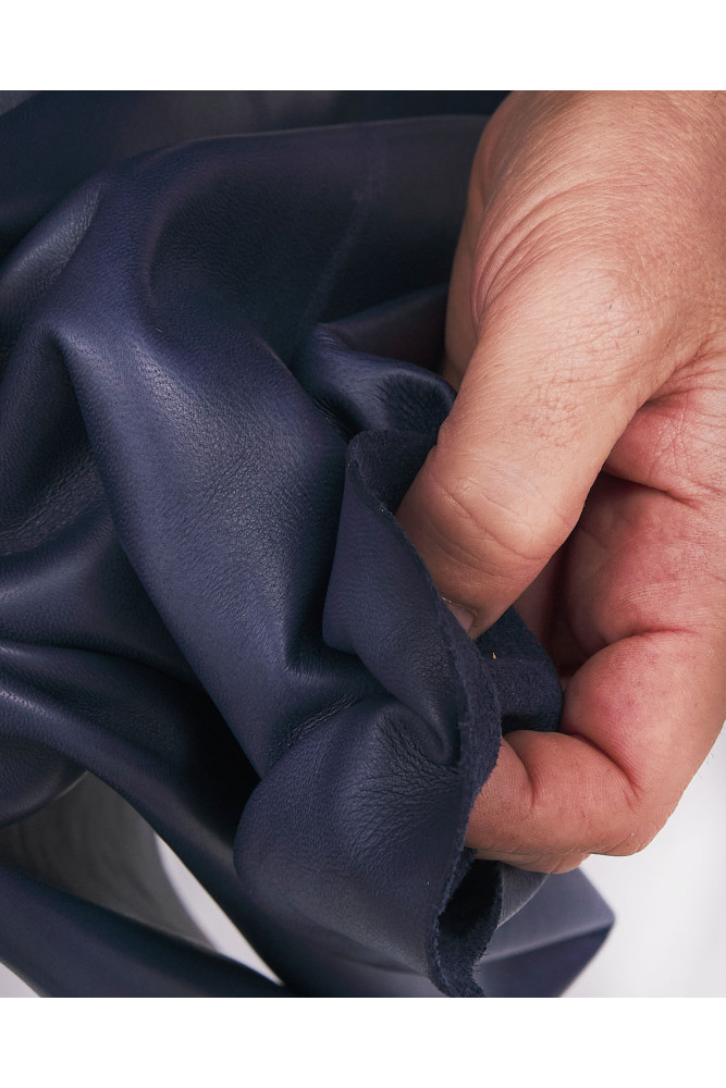 Pellame liscio blu, NAPPA morbida da...