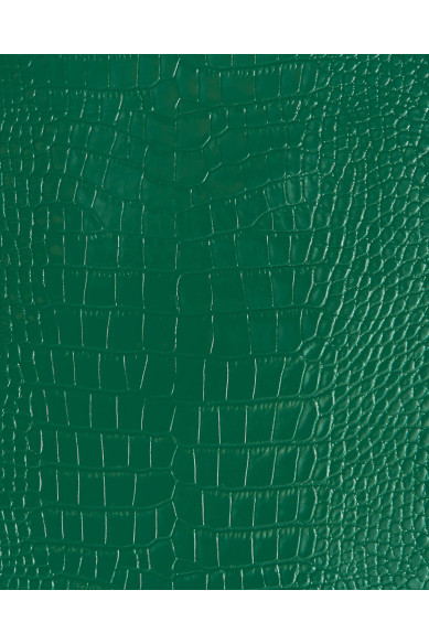 Pelle stampa COCCODRILLO verde, vitello lucido motivo alligatore, pellame 0.8 - 0.9 mm