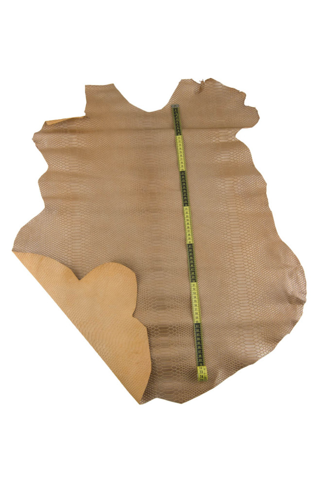 Pelle stampa RETTILE arancio, capra...