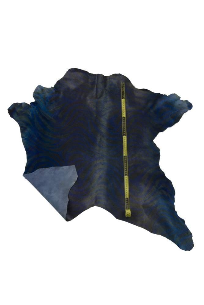 Pelle cavallino stampa ZEBRA blu...