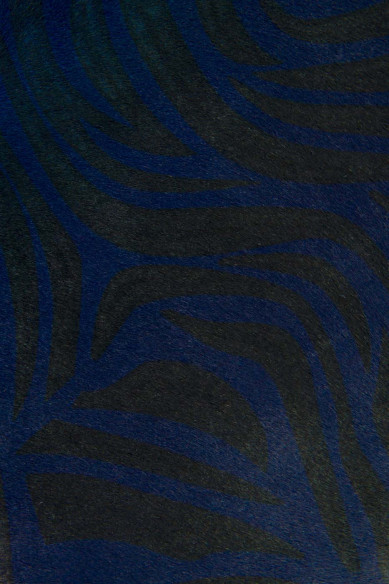 Pelle cavallino stampa ZEBRA blu nero, pellame zebrato, vitello pony con leggera lamina IRIDESCENTE