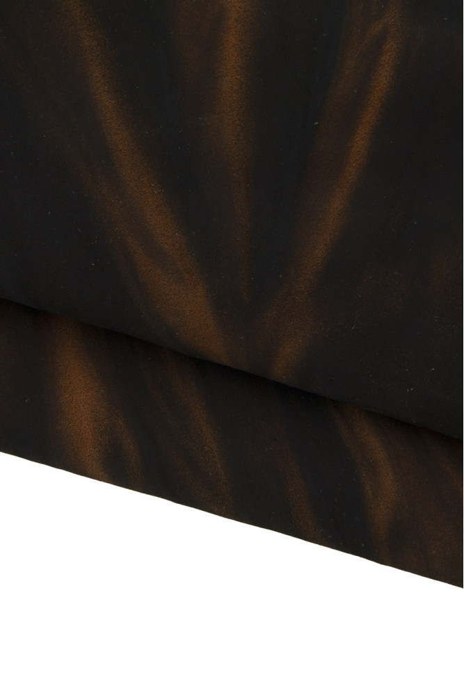 TYE DYE leather skin, black brown...